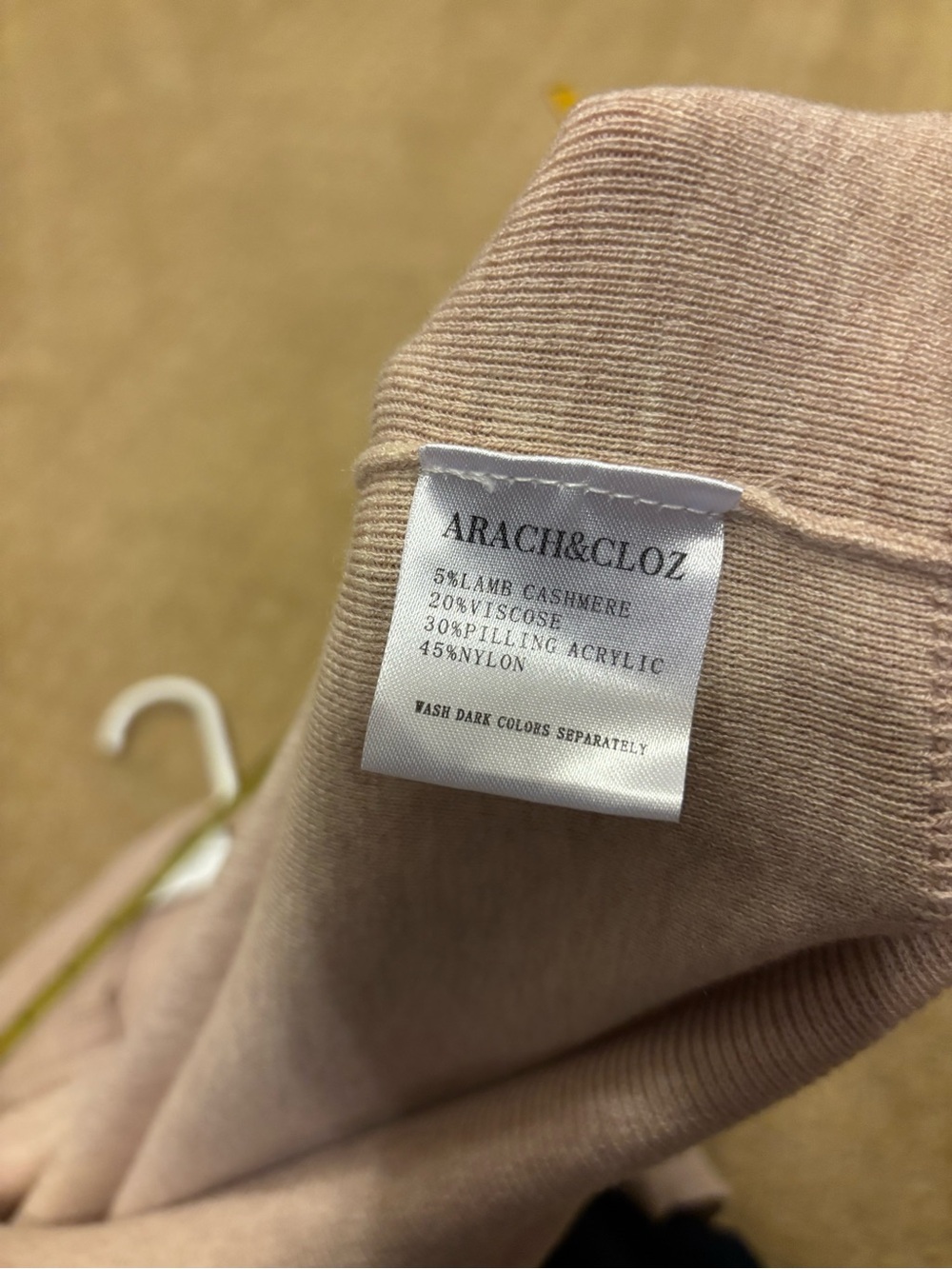 ARACHI&CLOZ Soft Pink Cashmere Blend Sweater Womens Sz L